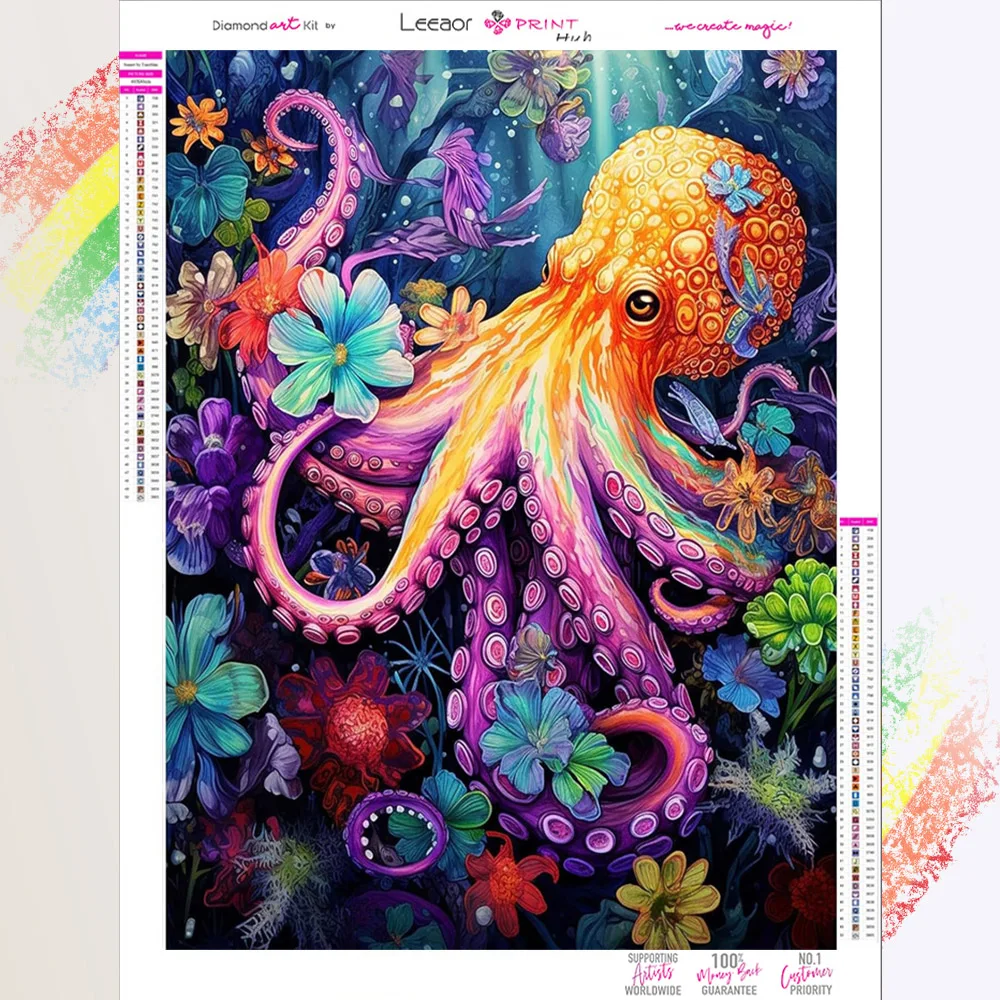 Sea Animals Diamond Painting Octopus Full Diamond Mosaic Diamonds Art Embroidery Cross Stitch Kits Home Decor алмазная мозаика