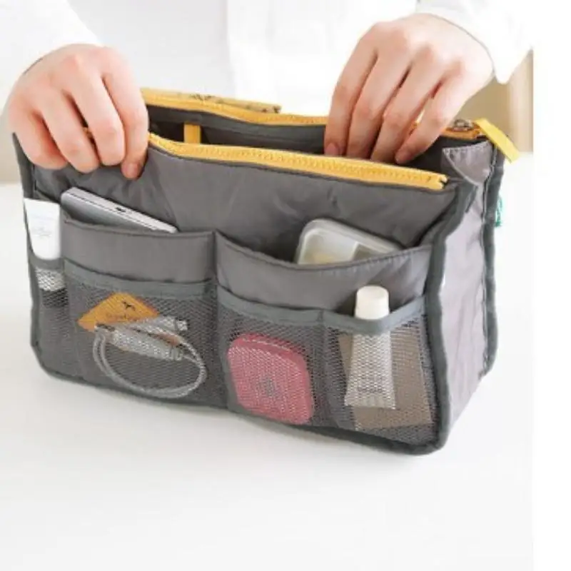 Multifunctional Bi-fold Storage Bag Double Zipper Large Capacity Storage Arrangement Makeup Toiletries Large Classification Bag