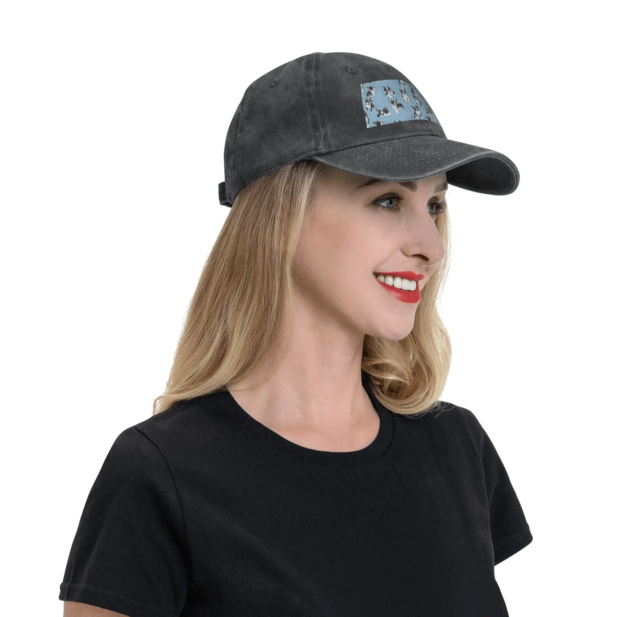 Boston Terrier Cute Dog Denim Cap Casual Baseball Caps Adjustable Hat Summer Unisex Baseball Hats
