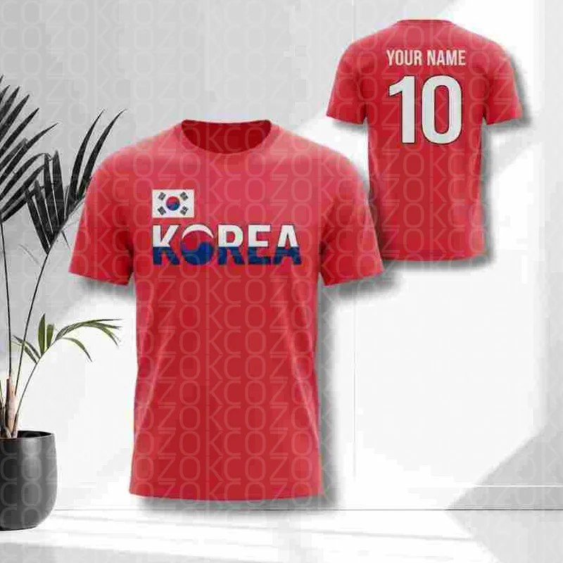 Custom Korea Pattern Team Football Jersey for Men Women Football Short Sleeves T-shirts Athletic Tee Shirts