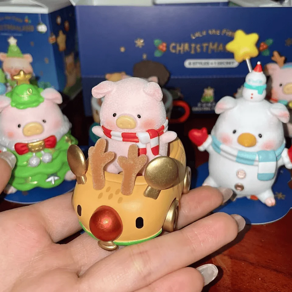 

Anime Cute Lulu Pig Christmas Town Series Blind Box Piggy Figure Doll Surprise Bag Room Ornament Collection Model Toys Gift