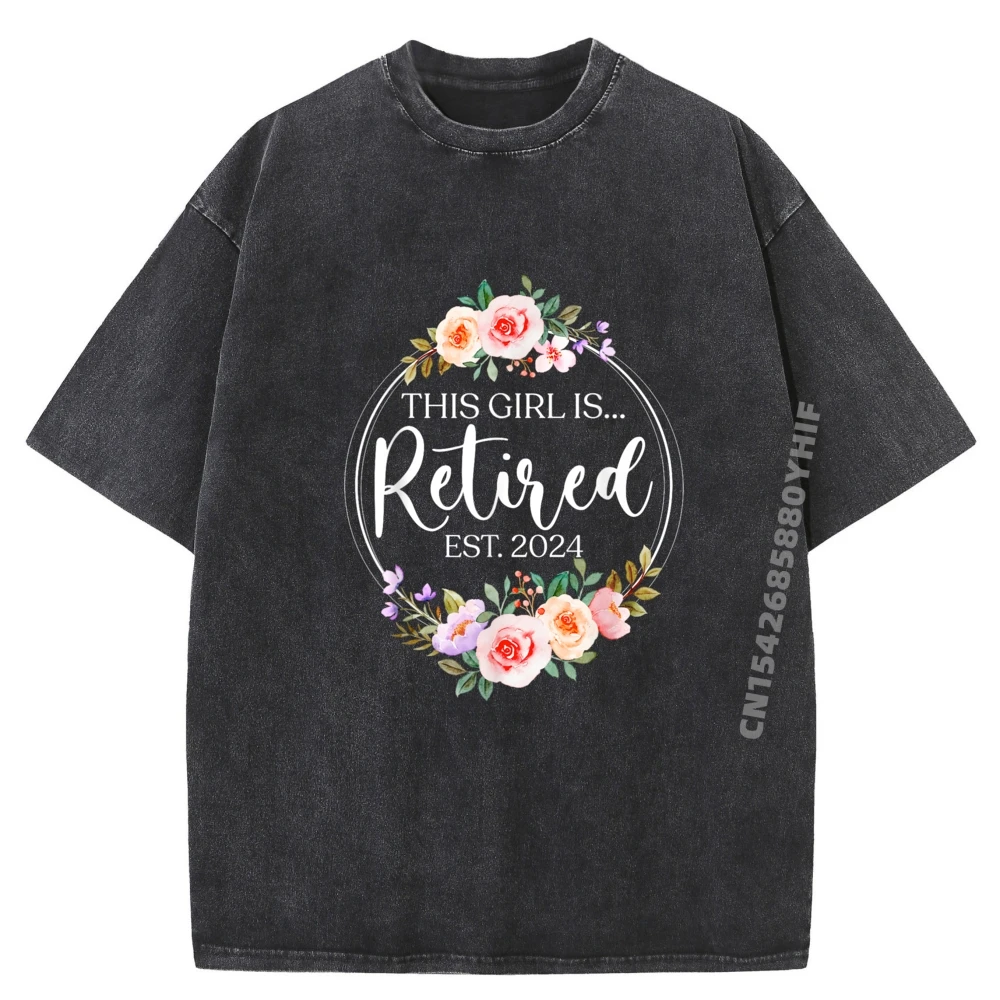 

Floral Retirement This Girl Is Retired Est Mens Clothing 2025 Student Mens Gifts Outdoor Washed Shirt