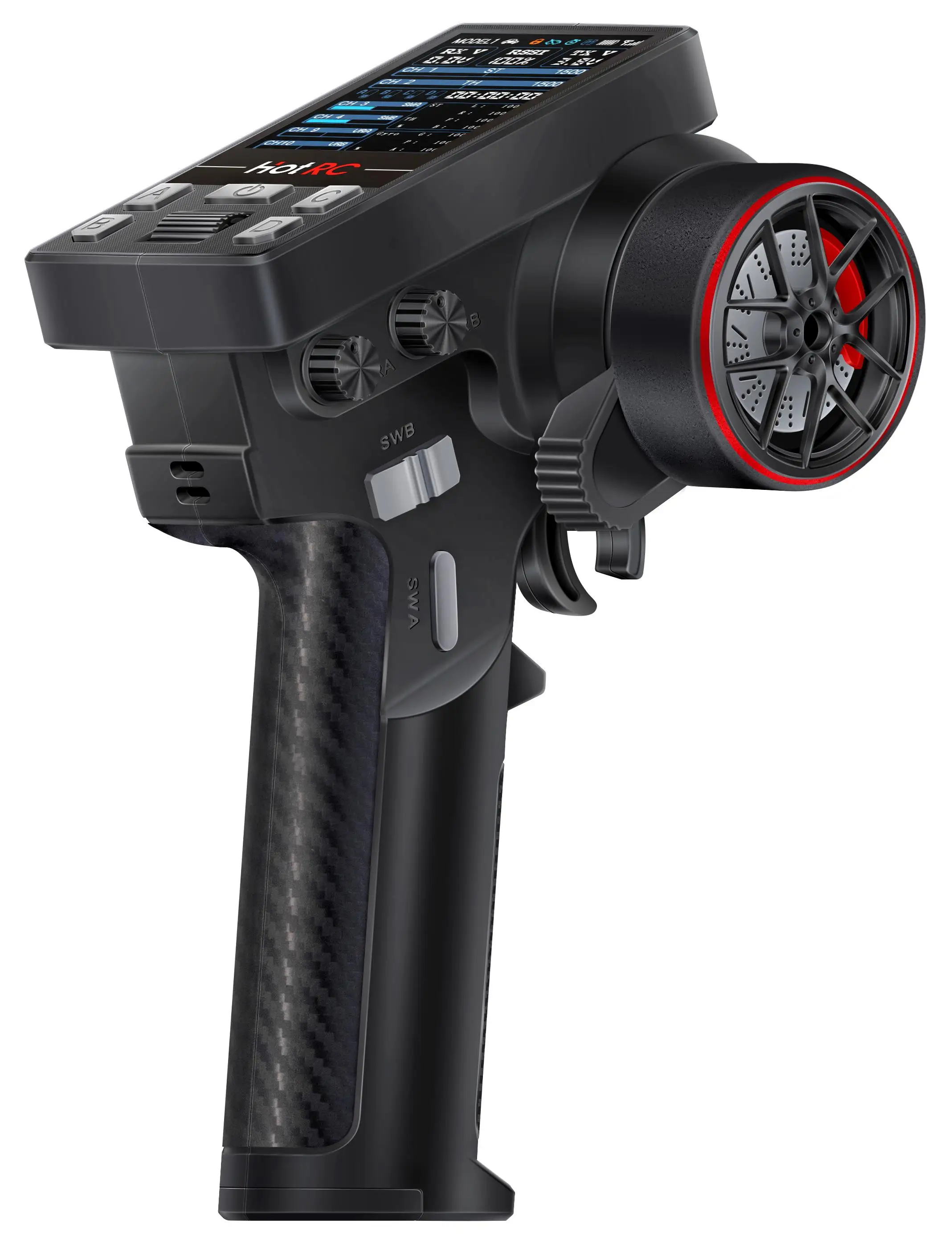 HOTRC CT-10B 10CH 2.4 Ghz Transmissor de Rádio Controle Remoto para RC Carro Barco Aeronave Quadcopter - Acessórios Modelo RC