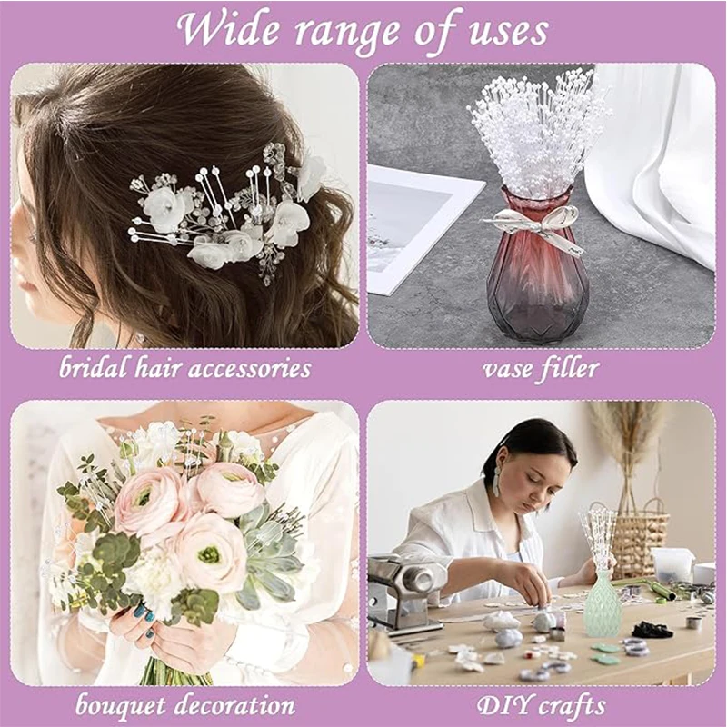 21,5 cm Perlenschnur, Blumenstrauß-Zubehör, künstlicher Blumenstrauß, Perlenschnur für Zuhause, Hochzeit, Party, Dekoration, DIY-Bastelbedarf – Detail 6