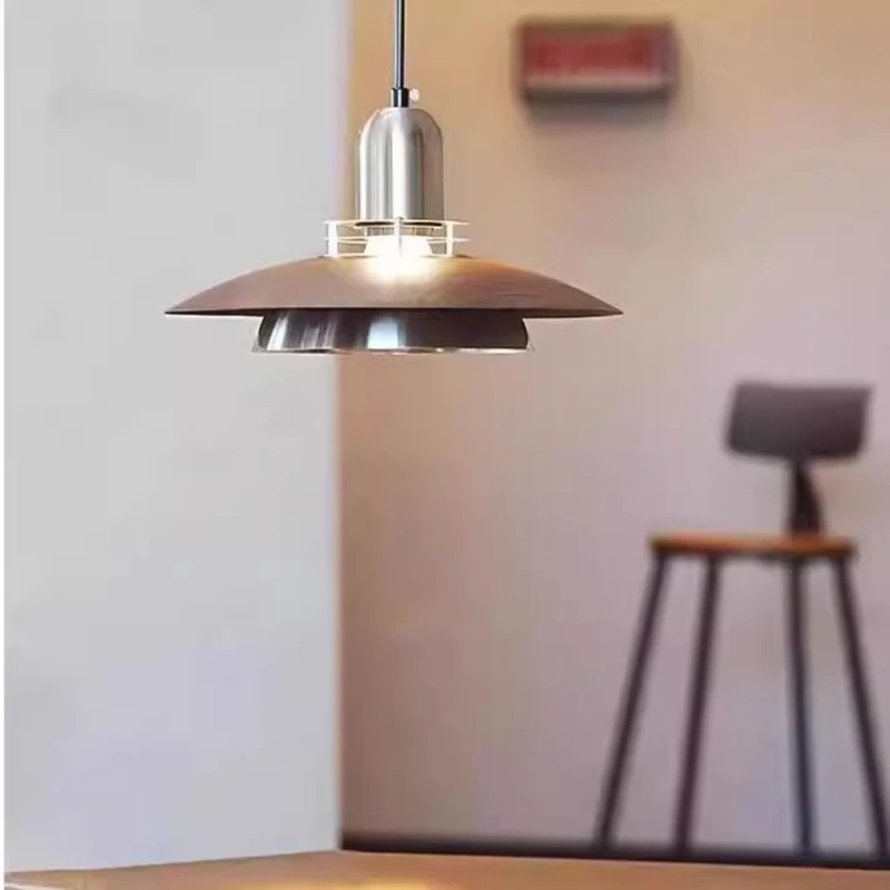 

American Retro Dinging Table LED Pendant Lamps E27 Silver Walnut Color Living Room Kitchen Island Restaurant Chandelier Lamp E27