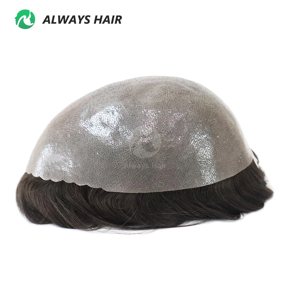 Skin Wig Men 130% Hair Density Indian Human Hair PU Toupee Men Original Factory Wigs