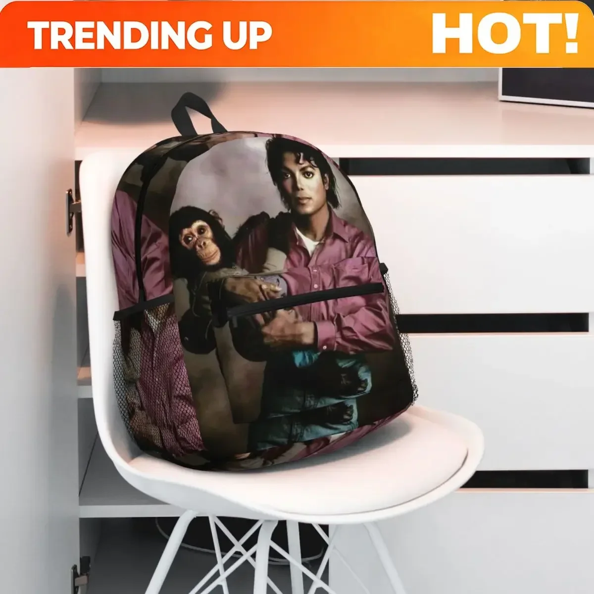 Custom Bag Michael Jackson Student Backpack School Bag Hiking Travel Daypack For Boys Girls Fashion Bookbag Shoulder Bags