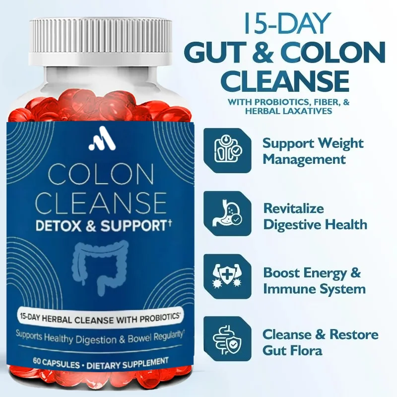 15 Day Colon Cleansing Supplement - Probiotics Capsules for Intestinal Health Support