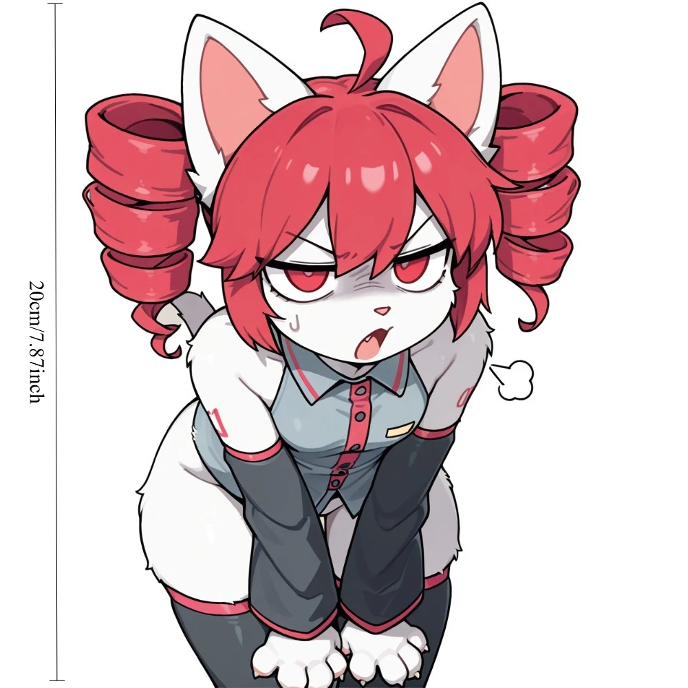 Cat Miku Anime Girl Vinyl Sticker 20cm, Waterproof Decal for Car Motorcycle Helmet Laptop Window