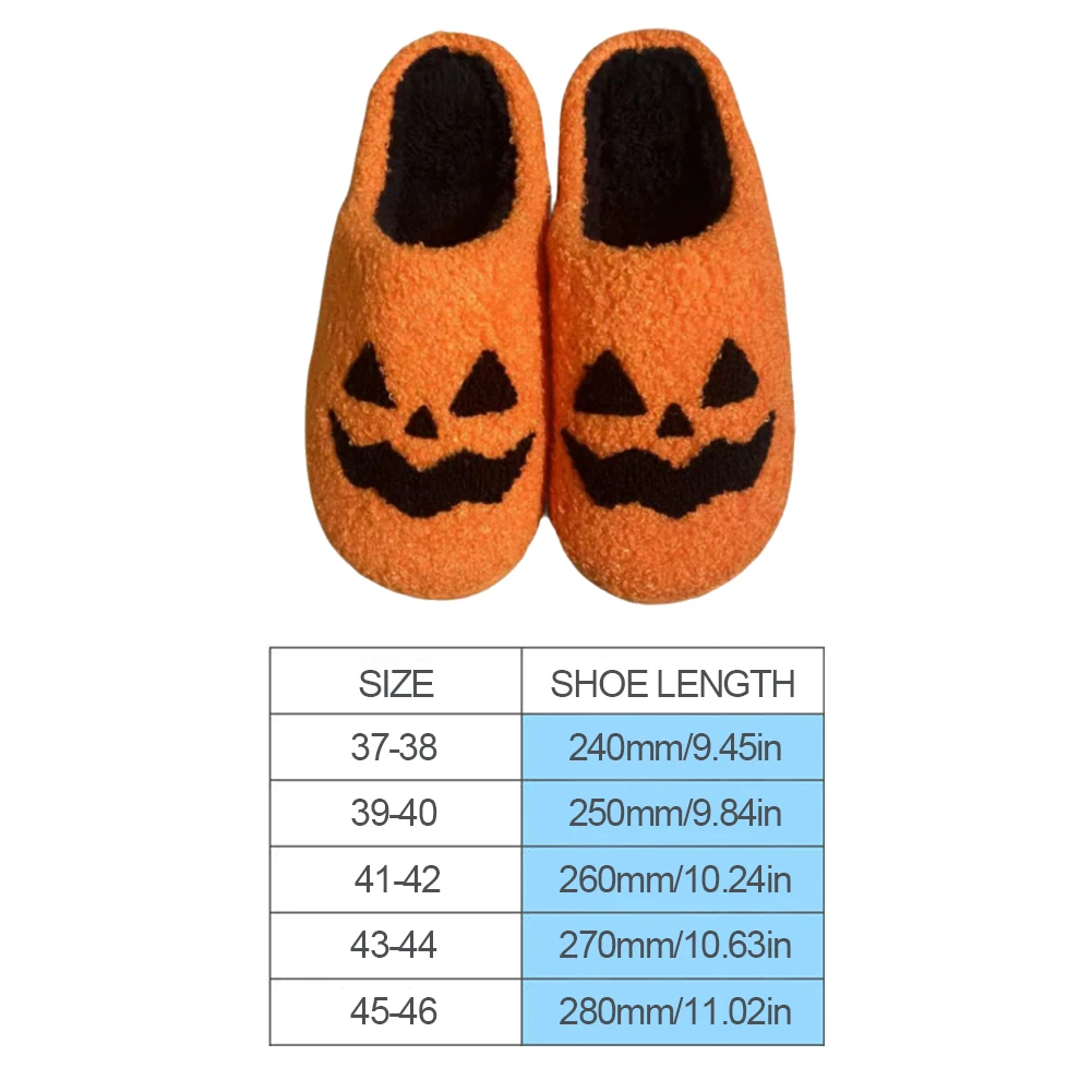 Zapatillas con cara de fantasma para hombre y mujer, pantuflas de calabaza, planas, suaves, de felpa, acogedoras, zapatos de Casa peludos para interiores, regalo de moda