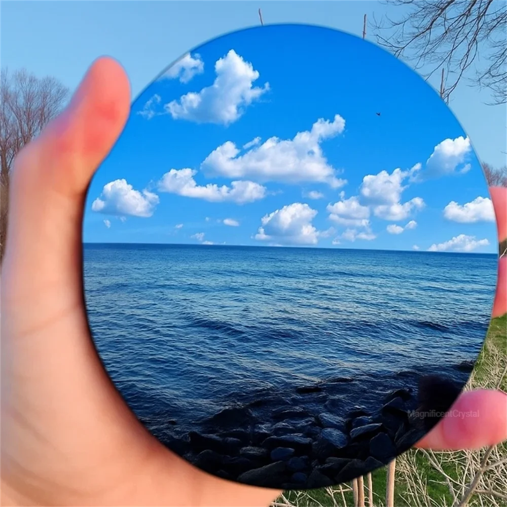 Natural obsidian crystal quartz mirror, with healing properties, suitable for home decoration, purifies and demagnetizes, for di