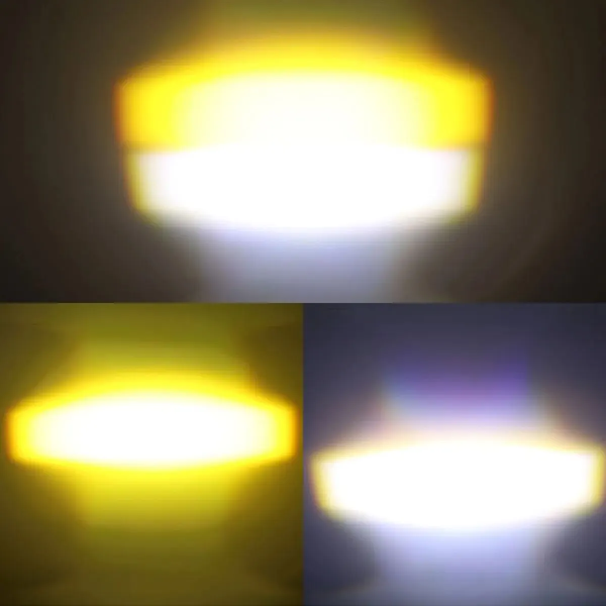 Motorcycle LED Lens Spotlight Dual-color High Low Beam External Headlight Auxiliary Fog Lamp Moto Driving Lamp
