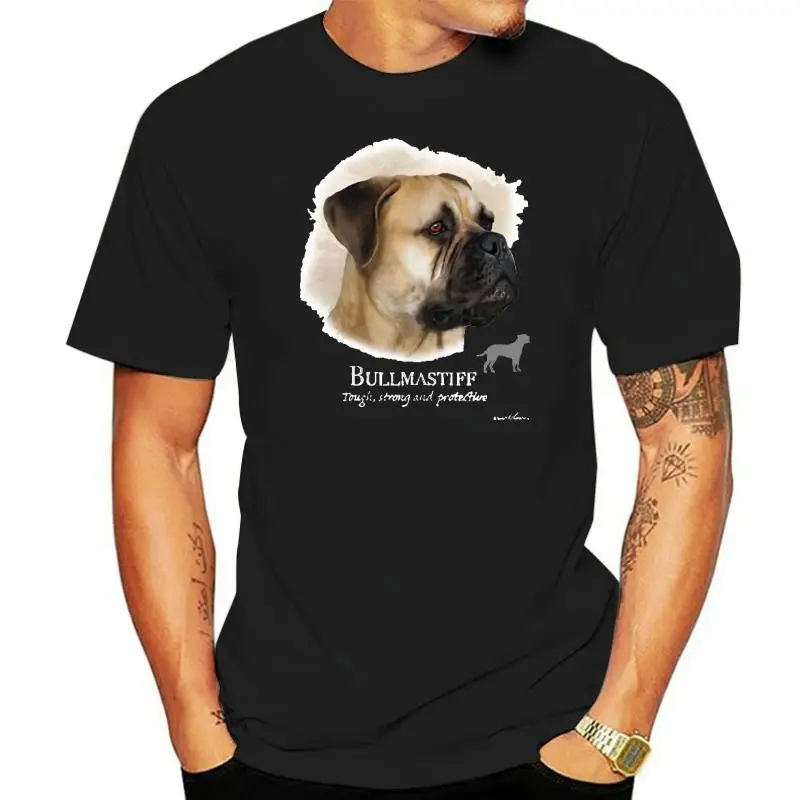 Casual Clothing Short Top O-Neck Bullmastiff Dog T-Shirt T Shirt For Men Round Neck Best Selling Male Natural Cotton  HJPVHAZR