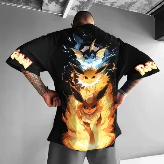 

2026 New 2 Clone Gym Pokemon Animation 3D Print Quick Dry Quality Male/Female Adult Kids Top Base Short Sleeve T-shirt