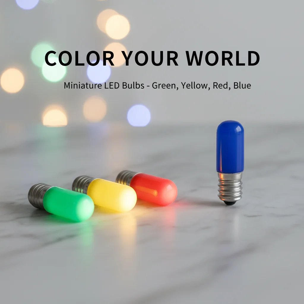 

5pcs Mini T15 E14/E12 LED COB Filament Light Bulbs 2W Colorful Bulb Red Green Blue Yellow Cover For Refrigerator Freezer Decor
