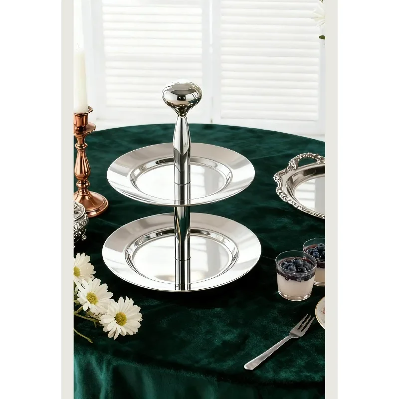 Double-layer fruit plate creative afternoon tea cake rack tray dessert display rack