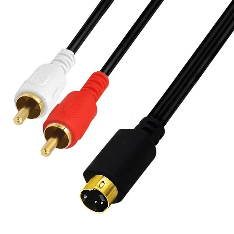 كابل ذكر إلى 2RCA لوتس ذكر فيديو ، S-Video ، 4Pin ذكر إلى 2RCA ذكر ، تلفزيون ، كابل توصيل DVD ، 0.25 متر ، 1.5 متر