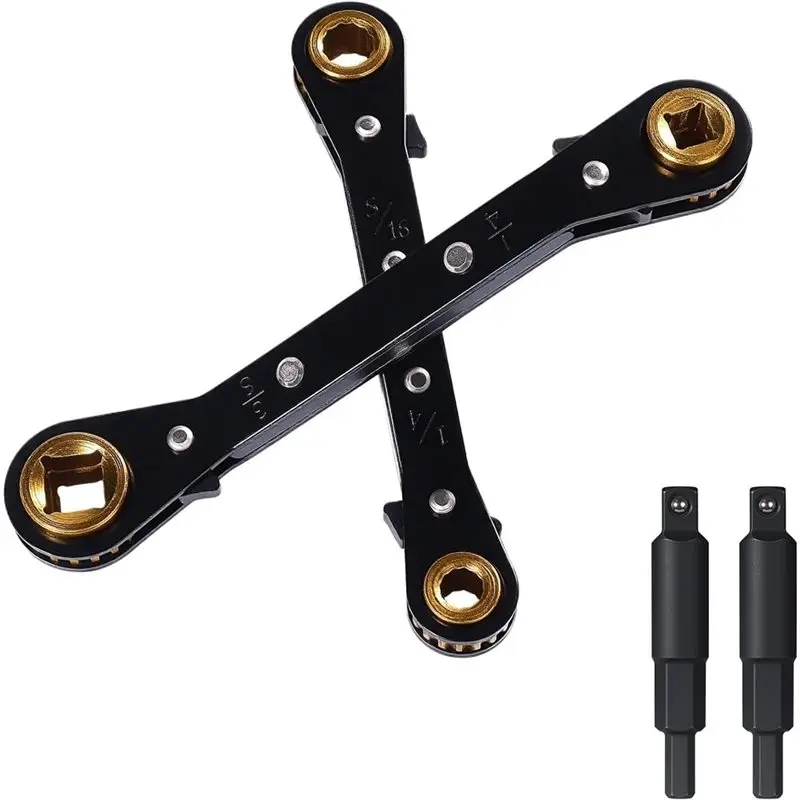 ABMR-Ratchet Wrench, For Mini Split Air Conditioner And Refrigeration Repair, 1Set HVAC Service Wrench Set