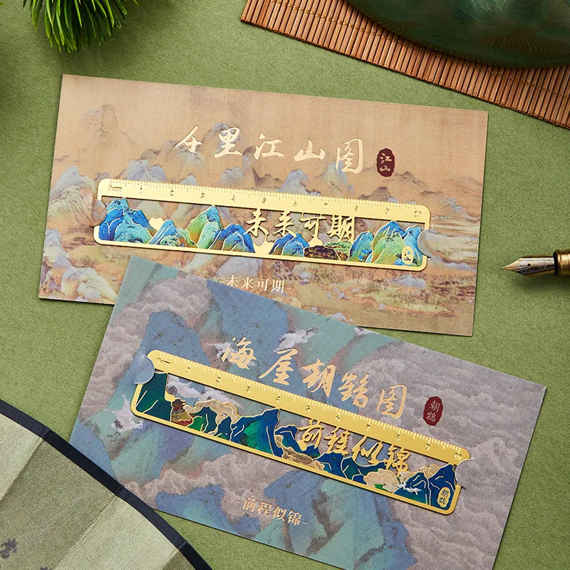 علامة مرجعية معدنية إبداعية على الطراز القديم ، مسطرة نصية ، علامة مرجعية مجوفة ، أدوات قراءة الطلاب ، أدوات مدرسية للهدايا ، جديد ، أو