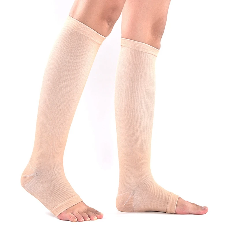 Running Athletics Compression Sleeves Leg Calf Men 30-40mmHg Toeless Stockings Medical Varicose Veins Sock