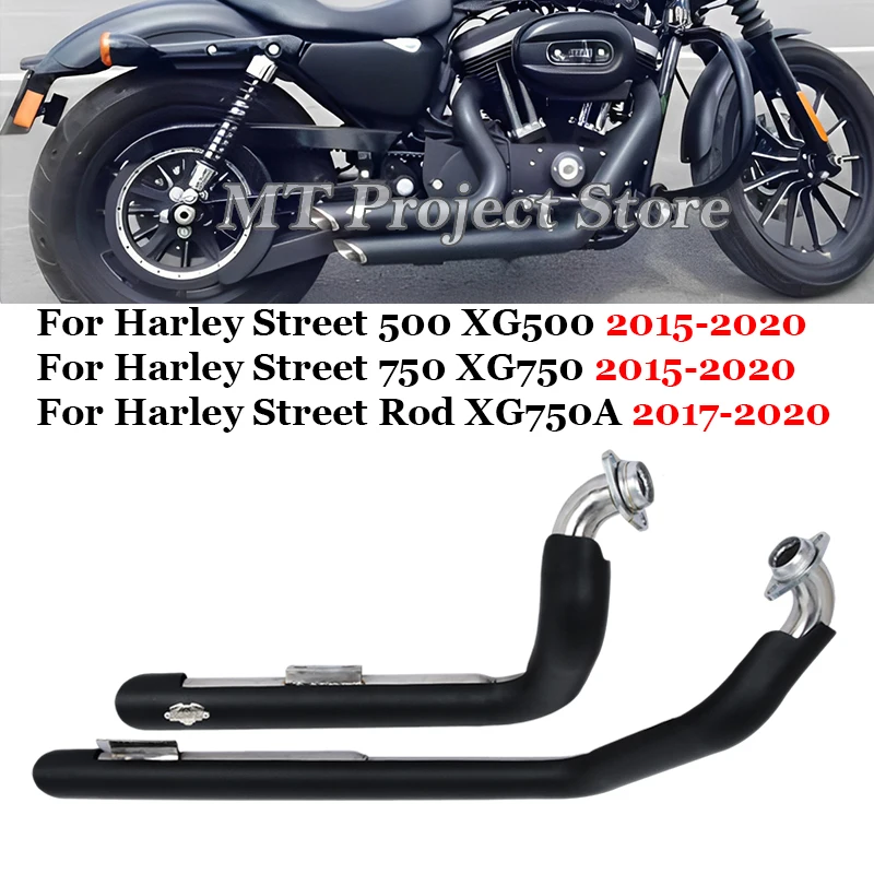 

Slip On Full Motorcycle Exhaust Escape System Dual Muffler For Harley Street 500 750 XG500 XG750 Street Rod XG750A 2015-2020 ﻿