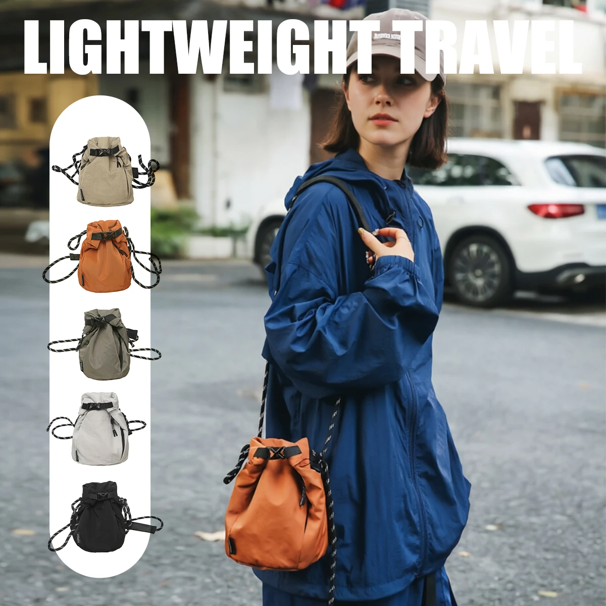 Japanese-Style Nylon Small Crossbody Bag Versatile Vertical Phone Bag Casual Simple Coin Purse Earphone Bag Women's Crossbody Fabric Bag Student