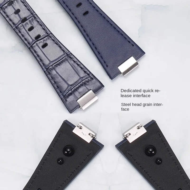 Para 1853 tissot prx t137 super player pulseira de relógio metal boca elevada t137407a t137410a pulseira de couro liberação rápida 12mm azul