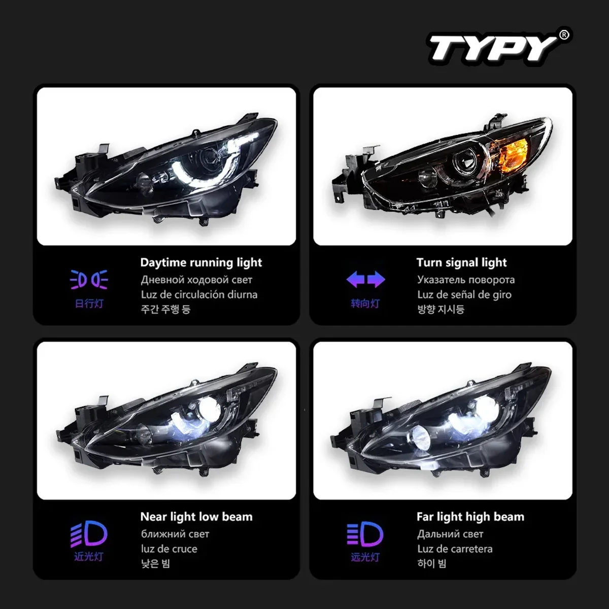 

Car Head Lamp For Mazda 3 Axela Headlight Upgrade Modified to New Dynamic Turn Signal Car LED Headlight 2014-2016 Assembly