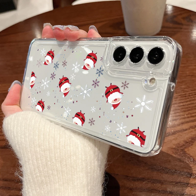 Niedliche Weihnachtsmann-Handyhülle für Samsung Galaxy A56 A17 A16 A15 A55 A54 A26 A36 5G S25 Edge S24 FE S23 S22 Ultra Plus Soft Cover