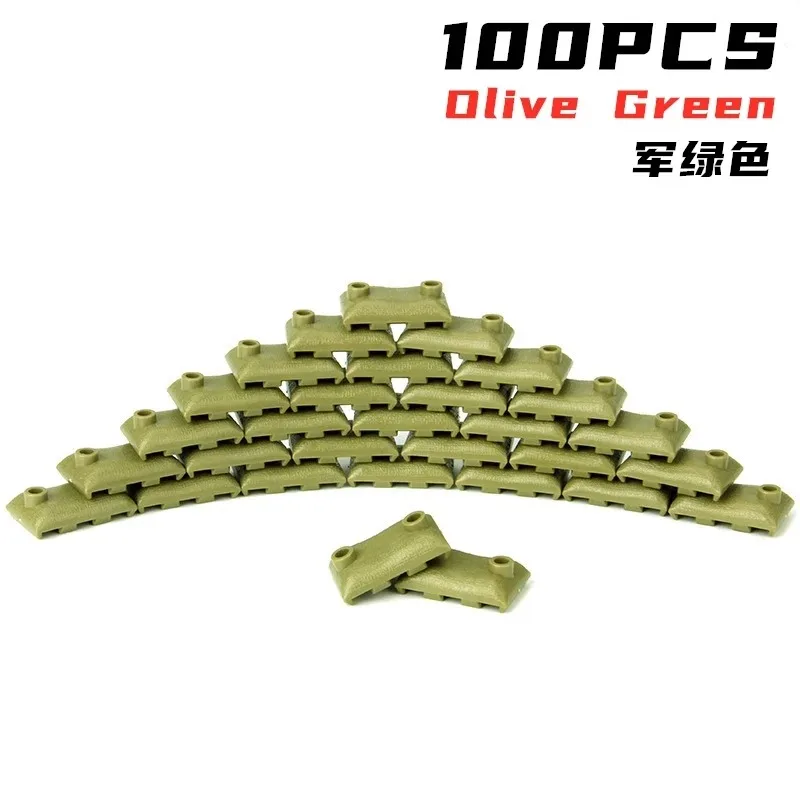 G-MOC 100pcs/lot Buildings Blocks WW2 Weapon Military Special Forces Sandbag Particle Assembles DIY Educational Bricks Kids Toys