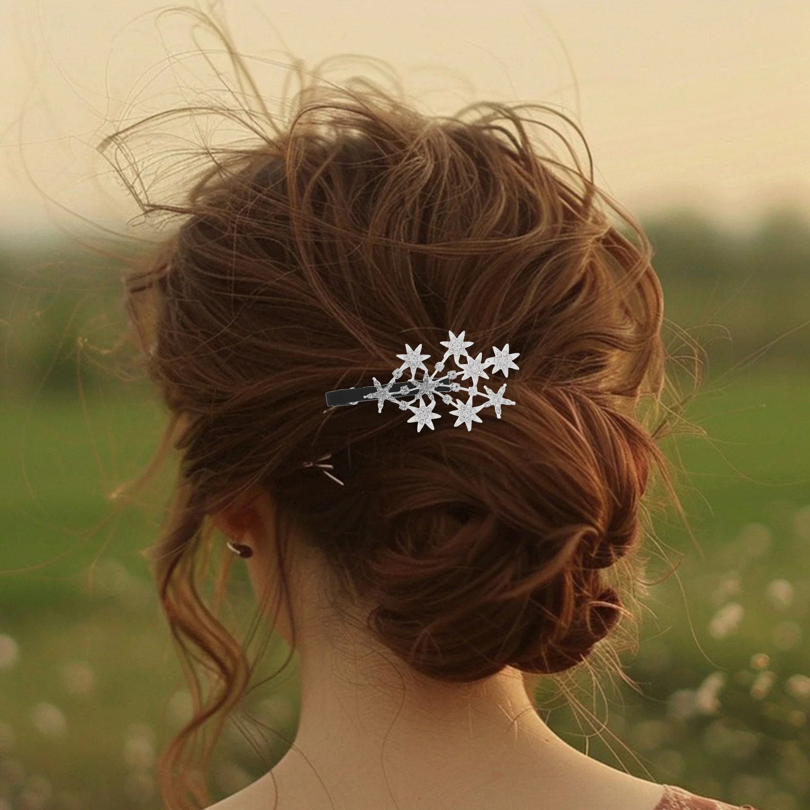 

Crystal Star Clip Rhinestone Barrette For Women Bling Hair Accessories Cute Decorative Hairpins Styling Tool Hair Jewelry