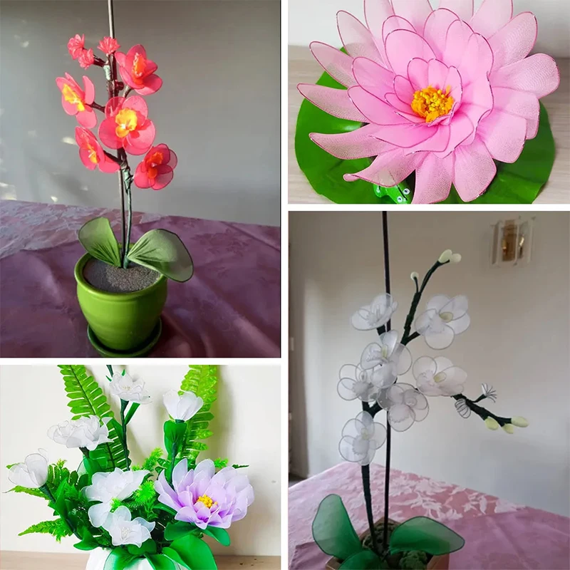 20Pcs Tensile Nylon Stocking DIY Ronde Flower Making Material Handmade Craft Accessory Wedding Home DIY Flower Garden Decoration