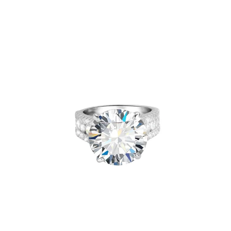 

ZFSILVER s925 Silver Fashion Design Luxury Trendy Color D 1ct Moissanite Elegant Paw 4 Ring Charms Women Party Jewelry GiftR-331