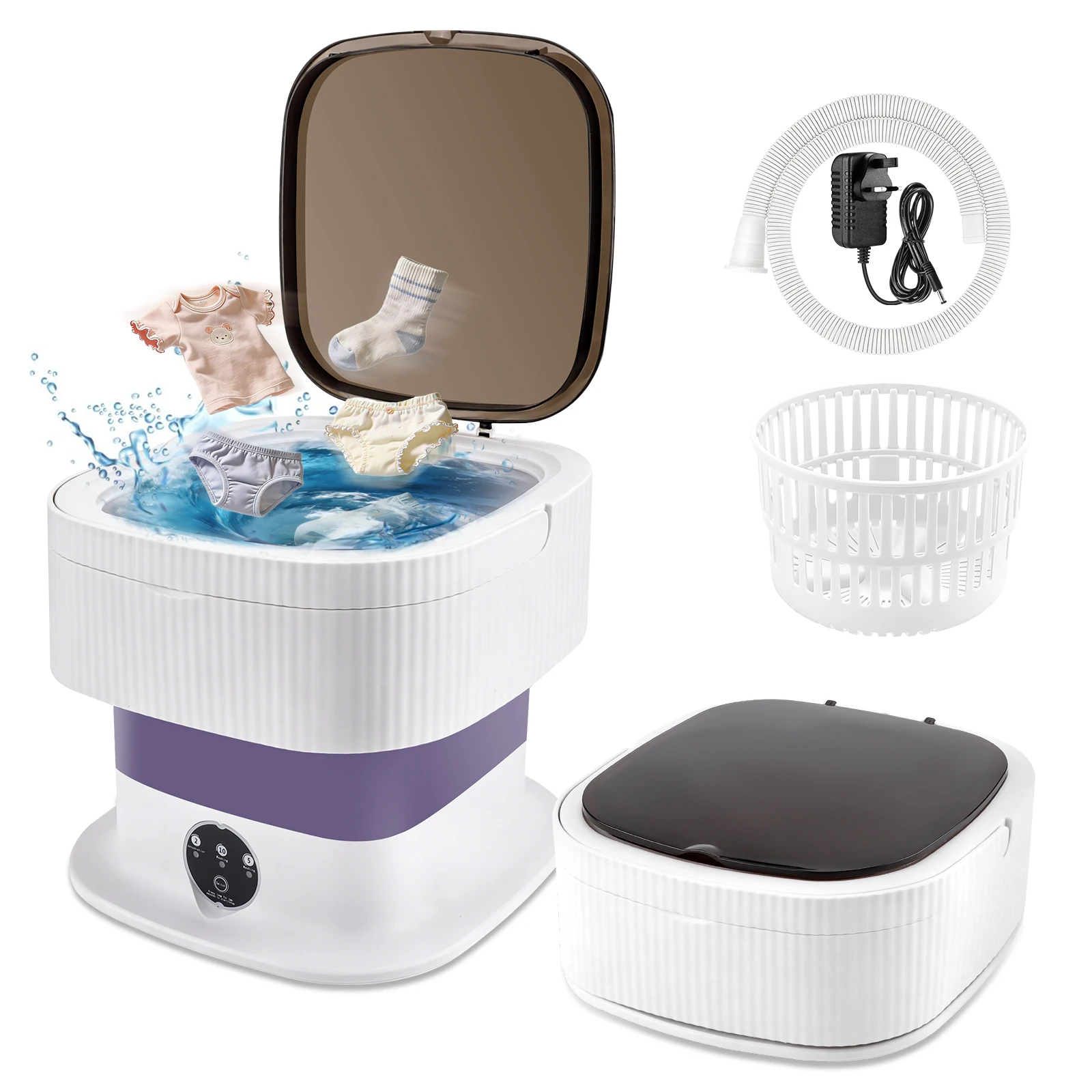 New Fully Automatic mini folding washing machine 10L Capacity 3 Modes Small Clothes Underwear Socks Baby Clothes Washing Machine