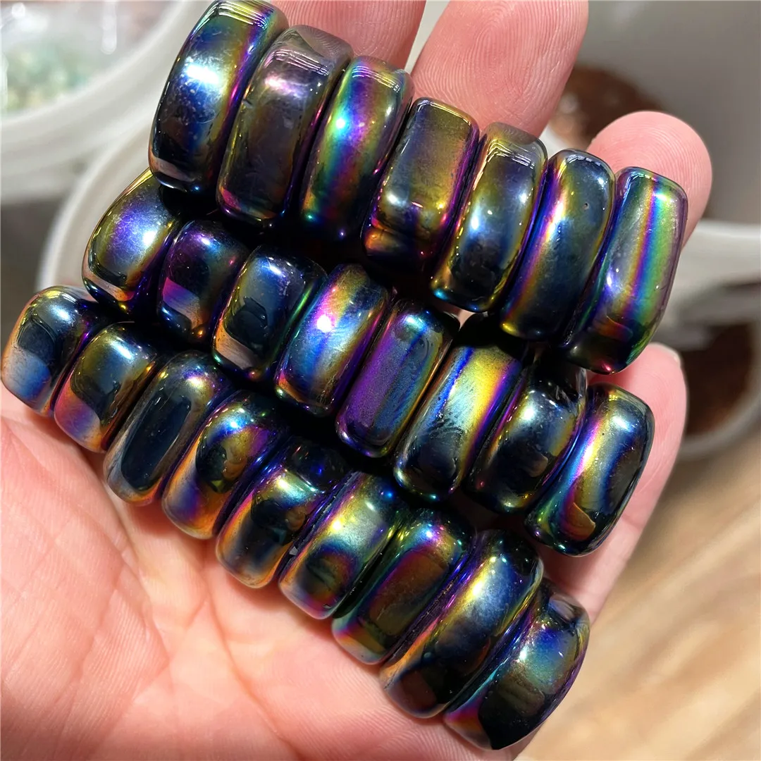 Angel Aura Magnetite Palm Stone Home Decor Crystal Polished Black Lodestone Magnetic Minerals Healing Body Field Balance Energy