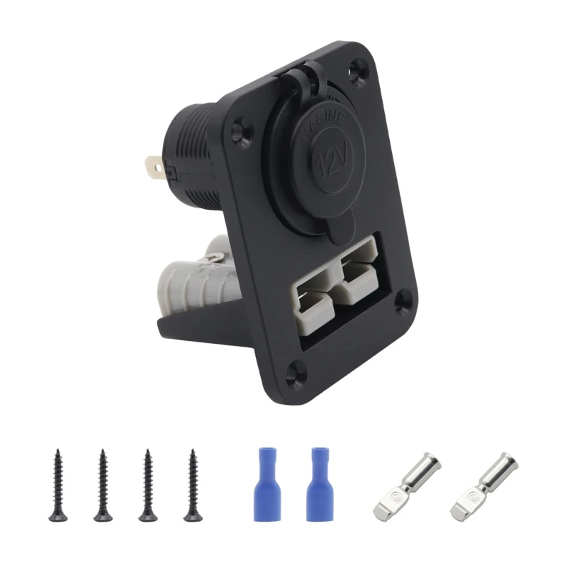 

12V 24V Car Charging Adapter for Car Flush Mounted 15A Charging Socket for Anderson Connector with Dust Cover and Screws