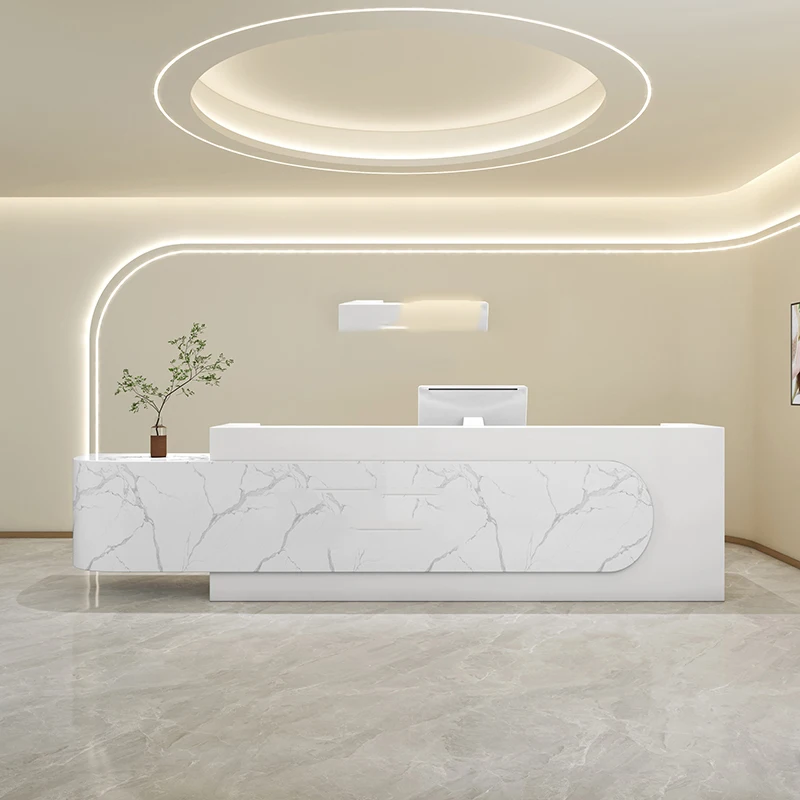 Hair Salon Office Front Reception Desks Podium Salon Modern Shop Counter Standing Executive Theke Rezeption Office Furniture