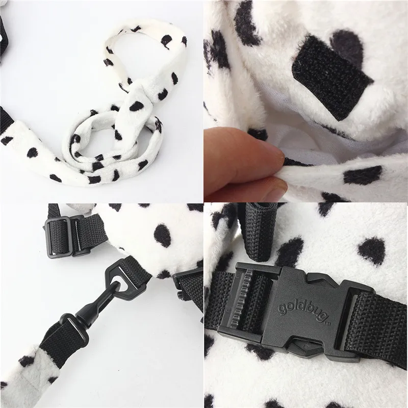 Newbealer – sac à dos avec harnais de sécurité pour enfants, sac à dos avec rênes de marche pour chiots dalmatiens