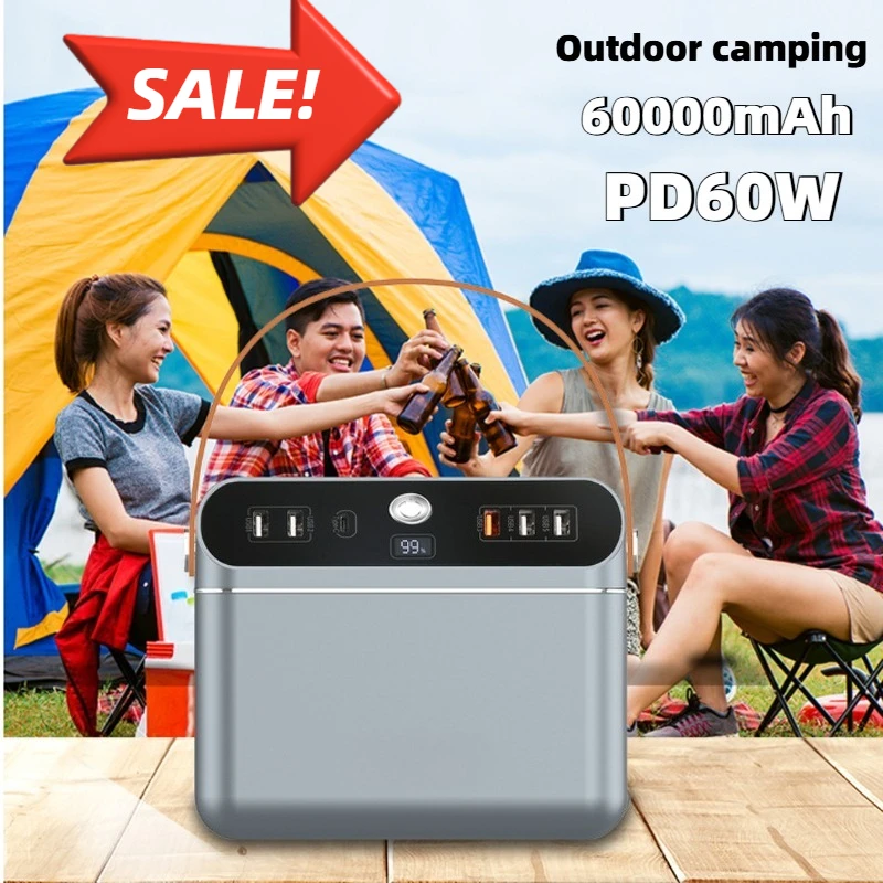

150W Portable Power Station 60000mAh 222Wh Jump Starter Camping Power Bank PD 60W Charger Car Booster Outdoor Starting Device
