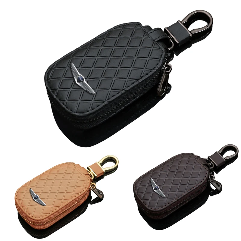 High-grade Leather Key Case For Hyundai Genesis L110 G80 GV80 2021 Car Accessories Business Gifts Interior Parts