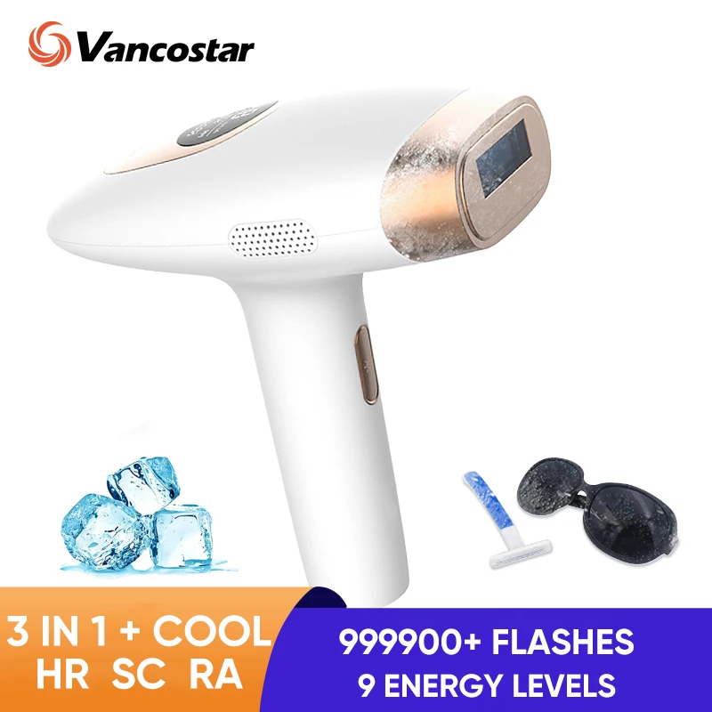 Vancostar Cool Laser Epilator for Women 999900 Flash Rejuvenation Acne Remove Bikini Trimmer IPL Hair Removal Free Shipping