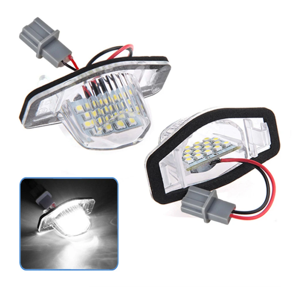 2 Buah Lampu Plat Nomor Mobil LED untuk Honda Crv Fit Odyssey Jazz Hrv Frv CR-V Stream 12V SMD 18 Lampu LED Angka