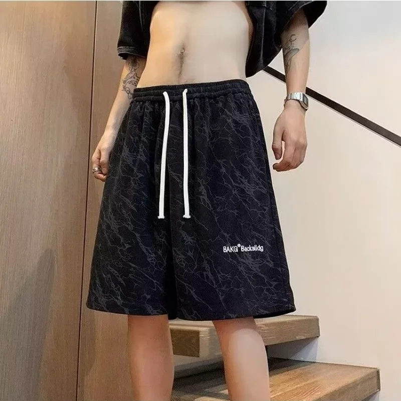 Casual loose shorts, summer sports running, slim cut pants, straight cut shorts