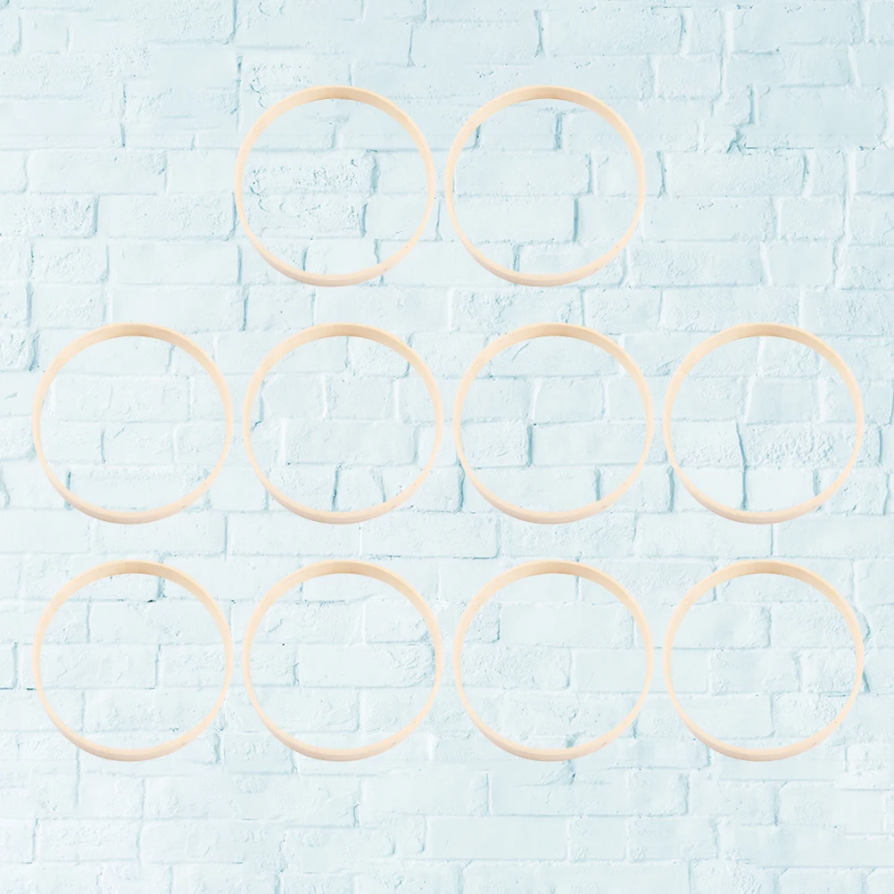 

10 Pcs Bamboo Embroidered Wreath DIY Embroidery Hoop Ring Round Circle Wooden Work
