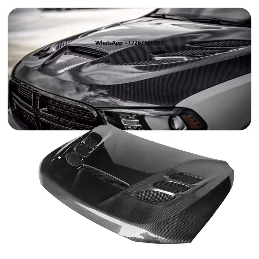 Hood Real Carbon Fiber Viper Style for 2011-2024 Dodge Durango SRT SXT RT GT
