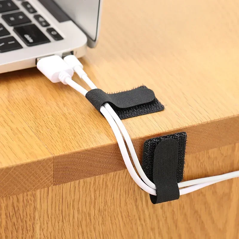 Wiederverwendbarer Kabel-Organizer, selbstklebende Kabel-Seil-Halter, Schreibtisch-Drahtwickler, Kabelbinder, Organizer, Kabel-Schutzgurte – Detail 5