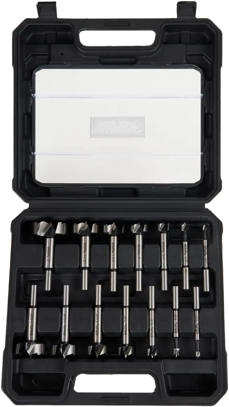 

Набор из 14 сверл по дереву (1/4"-2") для отверстий с плоским дном, быстрорежущая сталь с черным покрытием