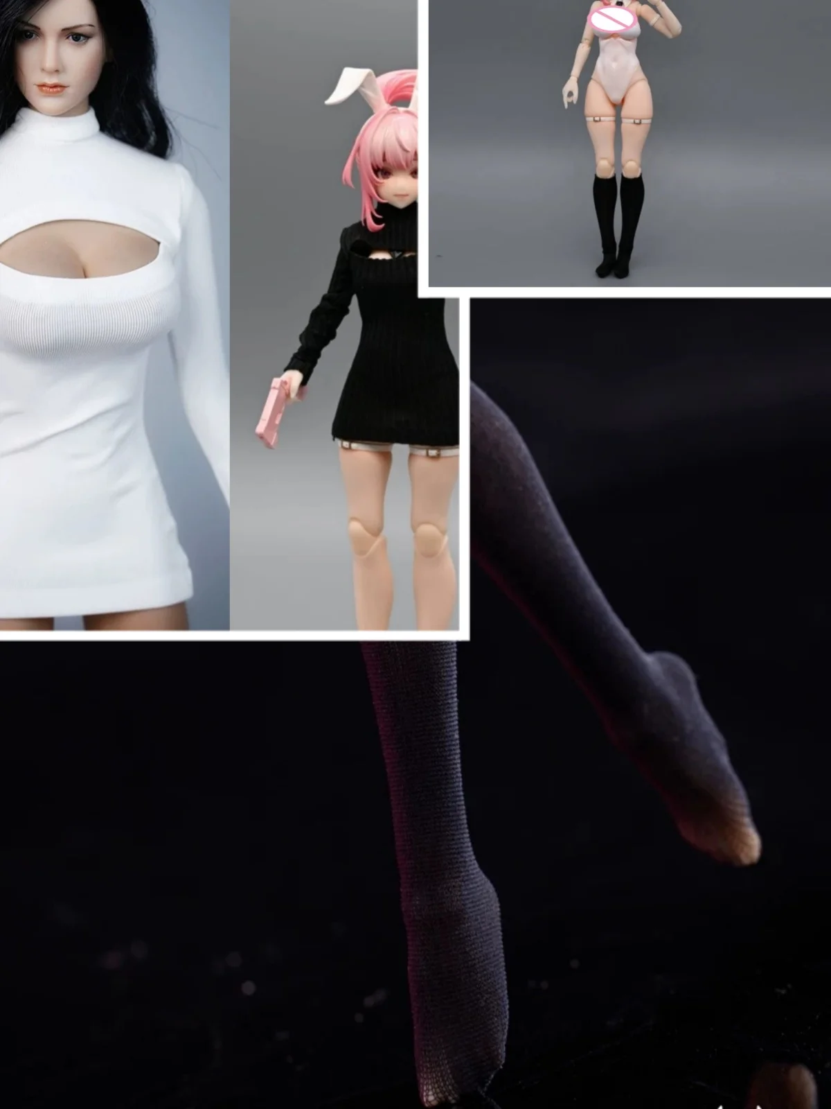 

【20days Made】 1/12 Scale Female Soldier Clothing Accessories Fitted Undershirt Lace Socks Fit 6''Action Figure Mecha Girl Model