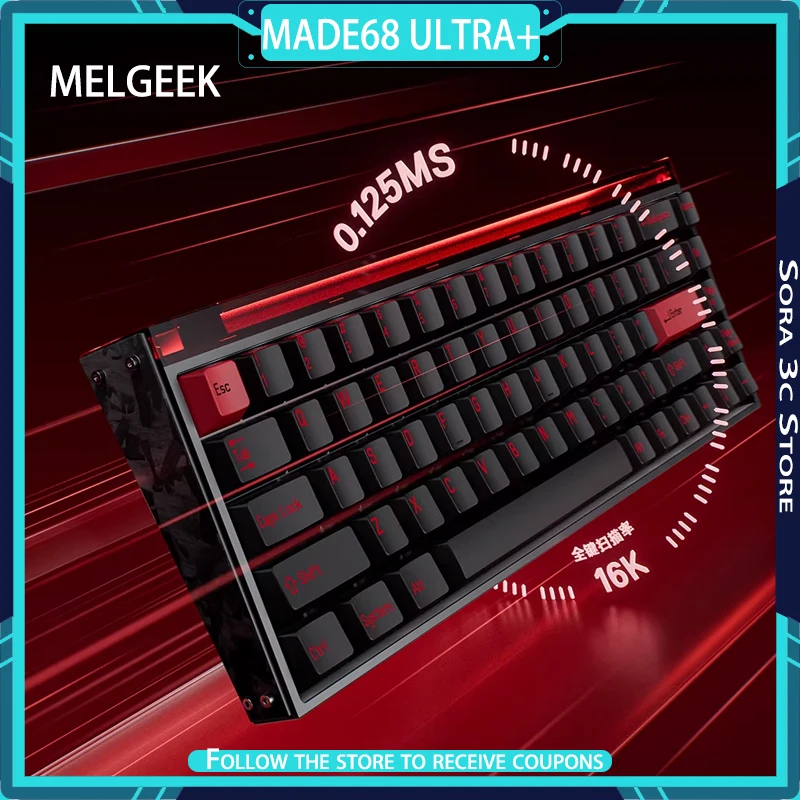 MelGeek MADE68 Ultra+ Gaming Keyboard Aluminum Alloy Magnetic Axis Keyboard Lightbox Design Low Latency Gaming Accessories