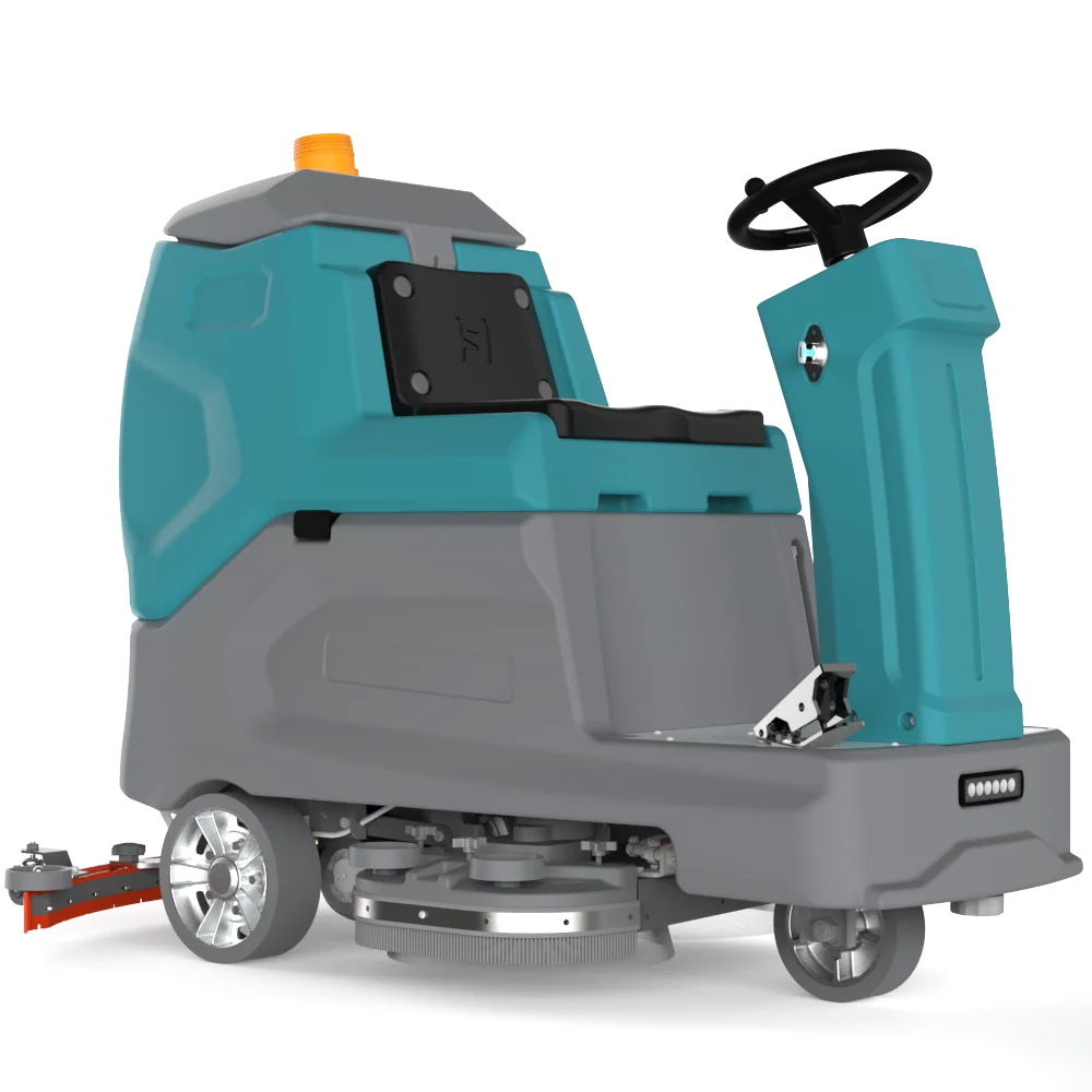 Commercial & Industrial Ride-on Floor Scrubber New Electric Battery Floor Cleaning Machine for Congested Areas Plastic Material